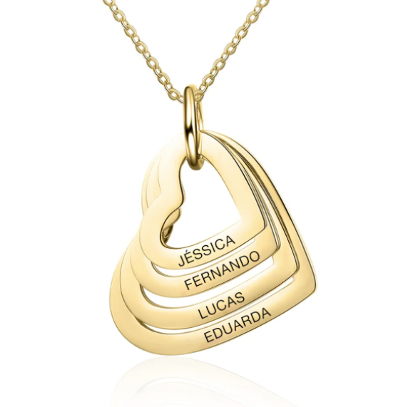 Colar Coração de Mãe Personalizável [Banhado a Ouro 18k ou Prata 925]