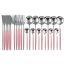Talher Aço Negro Premium Feito à Mão 24pcs