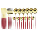 Talher Aço Negro Premium Feito à Mão 24pcs